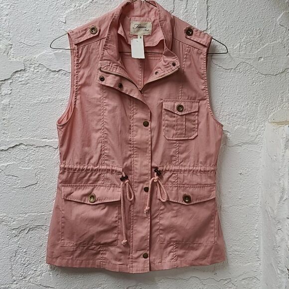 Formė Modė pink twill d-string wst anorak vest jr - Picture 1 of 6